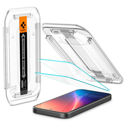 Film de protection écran Spigen GlastR EZ FIT pour Google Pixel 9a, Verre Trempé, Full Glue, Set 2 pièces AGL08938
