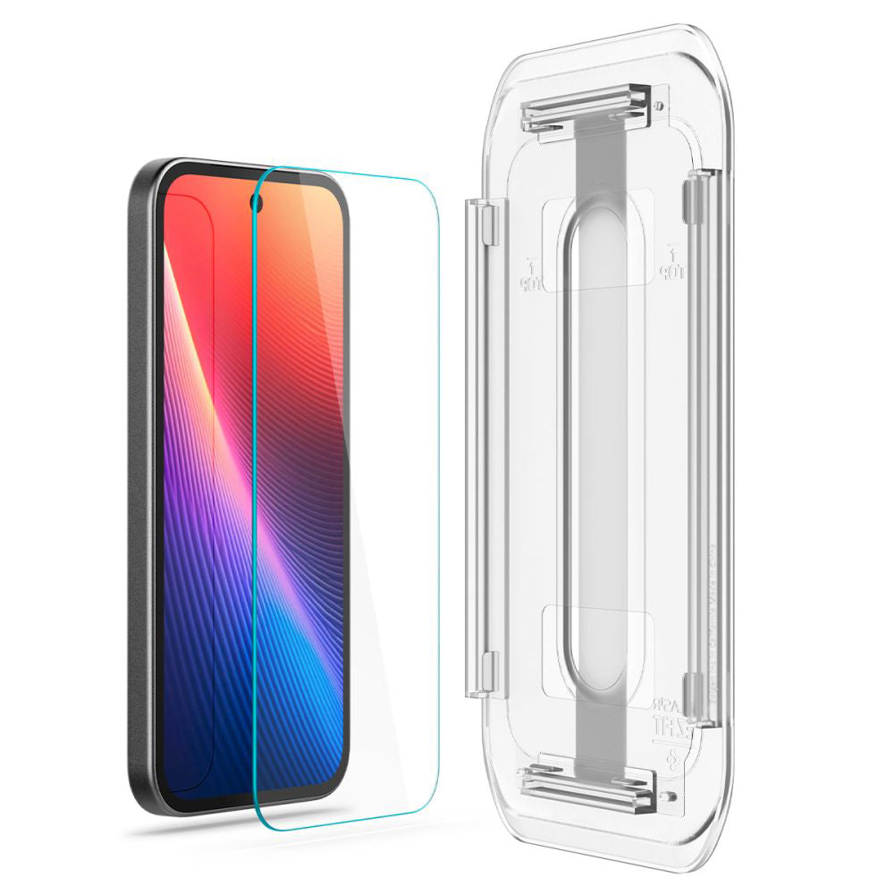 Film de protection écran Spigen GlastR EZ FIT pour Google Pixel 9a, Verre Trempé, Full Glue, Set 2 pièces AGL08938