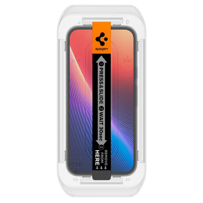 Film de protection écran Spigen GlastR EZ FIT pour Google Pixel 9a, Verre Trempé, Full Glue, Set 2 pièces AGL08938