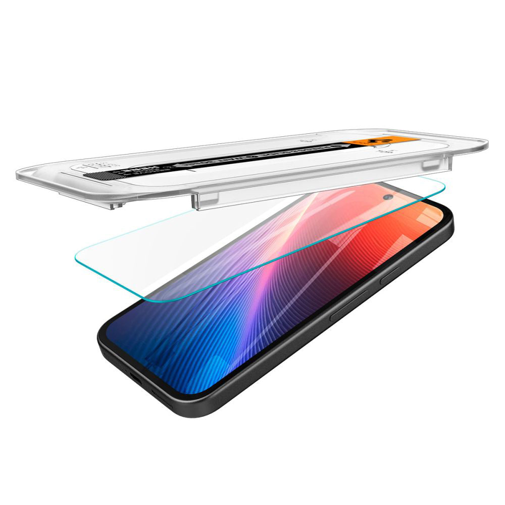 Film de protection écran Spigen GlastR EZ FIT pour Google Pixel 9a, Verre Trempé, Full Glue, Set 2 pièces AGL08938