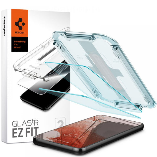 Film de protection d'écran Spigen GlastR EZ FIT pour Samsung Galaxy S22 5G S901, Verre trempé, Collage intégral, Lot de 2 pièces AGL04151