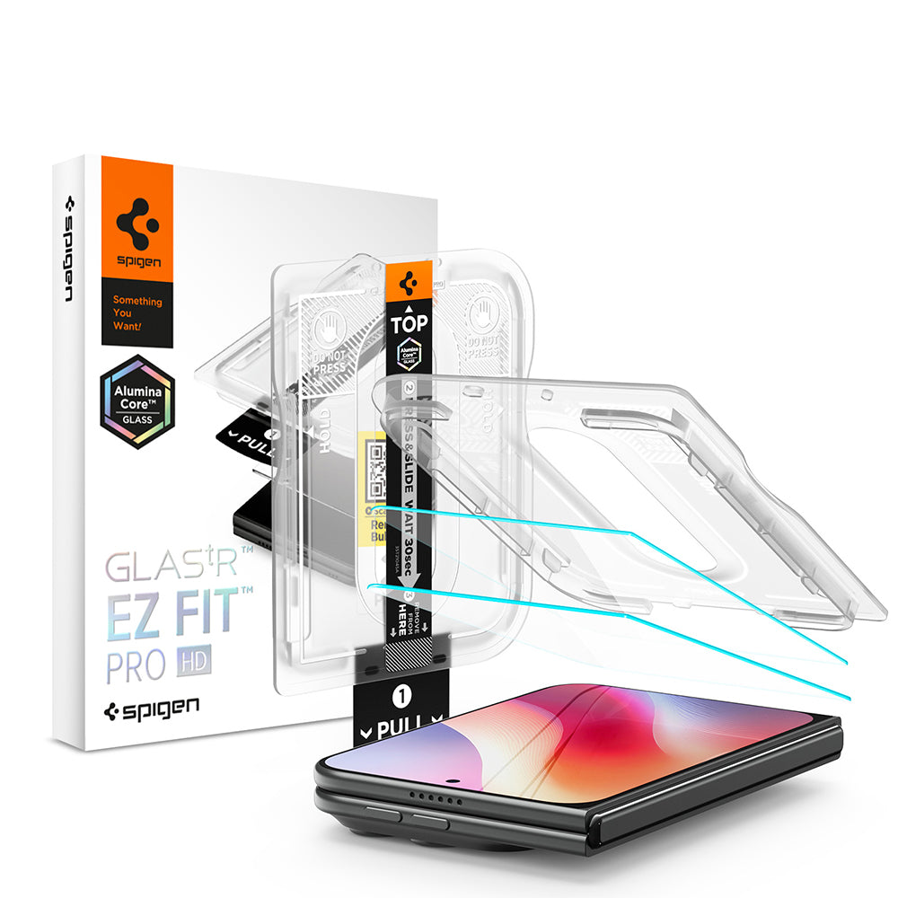 Film de protection d'écran Spigen GlastR EZ FIT Pro HD pour Apple iPhone Duo, Verre Trempé, Collage Complet, Set de 2 pièces AGL12013