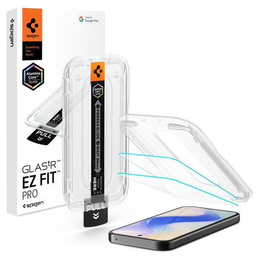 Film de protection d'écran Spigen GlastR EZ FIT Pro HD pour Google Pixel 10a, Verre Trempé, Full Glue, Set de 2 pièces AGL11364