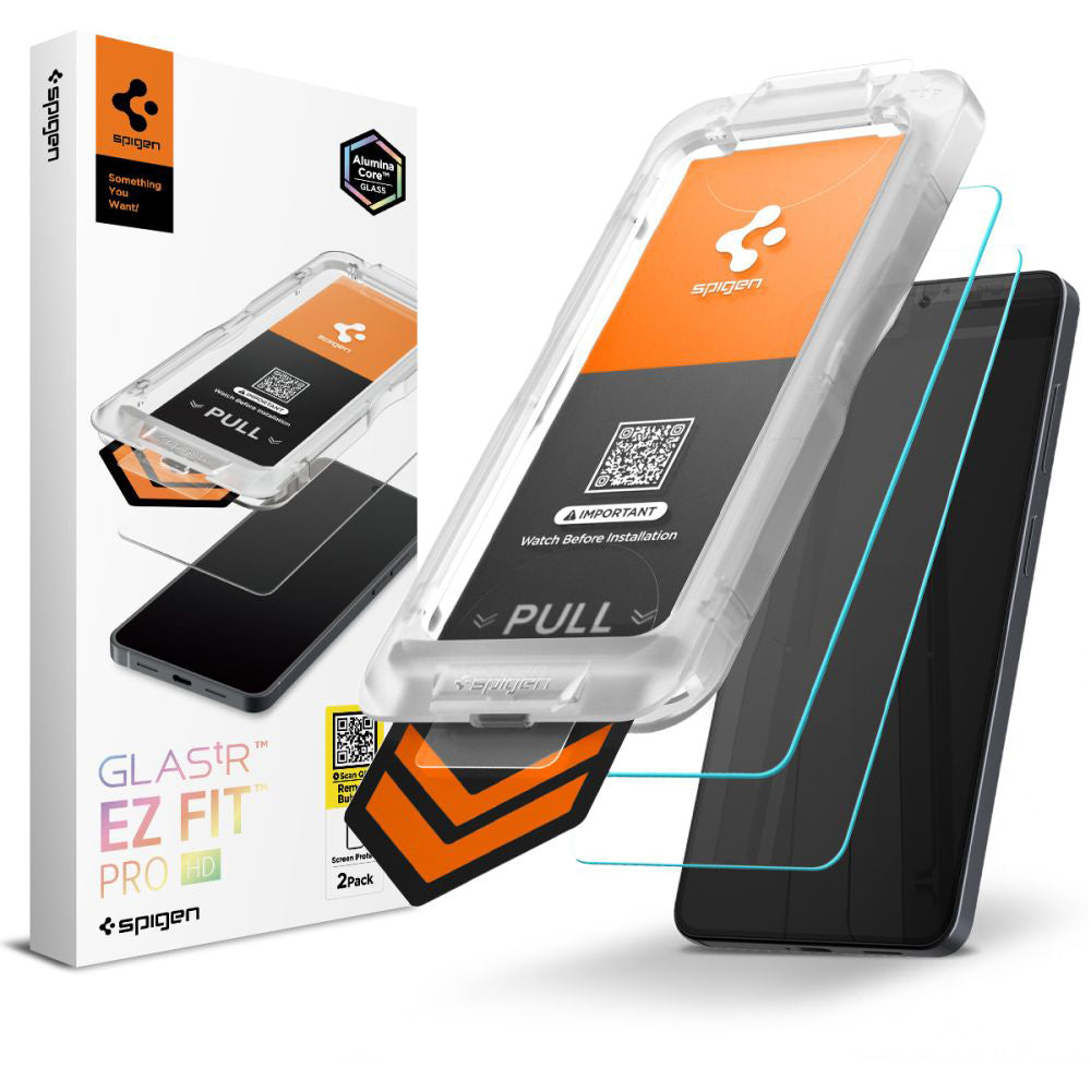 Film de protection écran Spigen GlastR EZ FIT Pro HD pour Samsung Galaxy S26 Plus S947, Verre Trempé, Full Glue, Set 2 pièces AGL11084