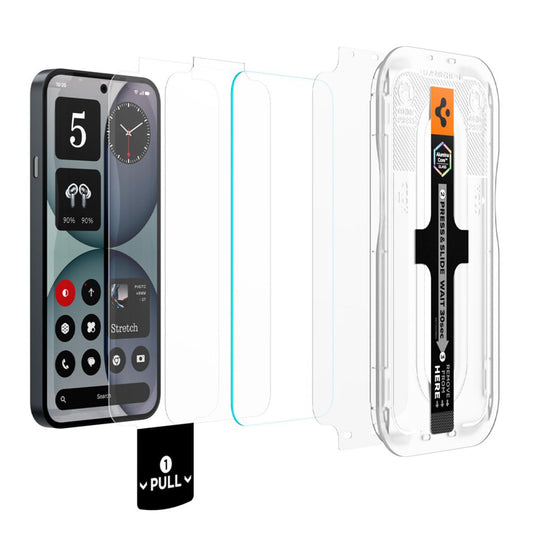 Film de protection d'écran Spigen GlastR EZ FIT Pro pour Nothing Phone (4a), Verre trempé, Collage complet, Set de 2 pièces AGL11682