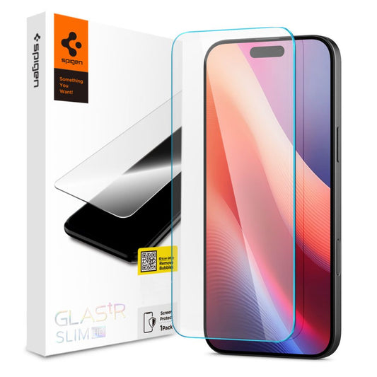 Film de protection écran Spigen GlastR Slim pour Apple iPhone 16 Pro Max, Verre Trempé, Full Glue