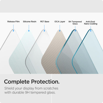 Film de protection d'écran Spigen GlastR Slim pour Samsung Galaxy XCover7 Pro / Xcover7 G556, Verre trempé, Collage complet, Lot de 2 pièces AGL09407