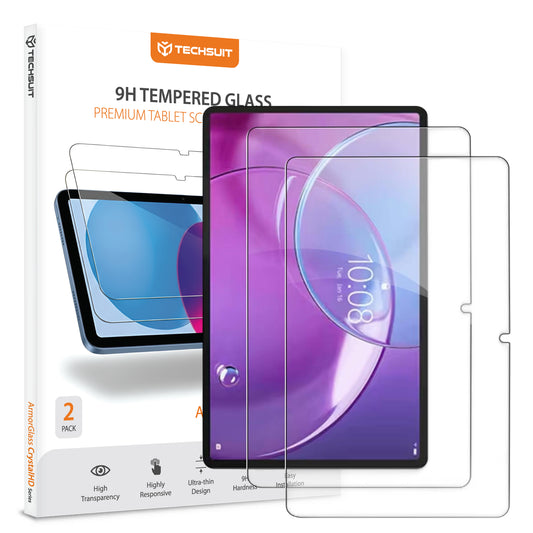 Film de protection d'écran Techsuit ArmorGlass CrystalHD pour Lenovo Idea Tab Pro Gen 2, Verre Trempé, Collage Complet, Lot de 2 pièces