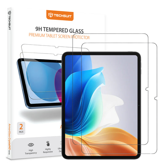 Film de protection d'écran Techsuit ArmorGlass CrystalHD pour Oppo Pad Air2 / Pad Neo / OnePlus Pad Go, Verre Trempé, Full Glue, Lot de 2 pièces