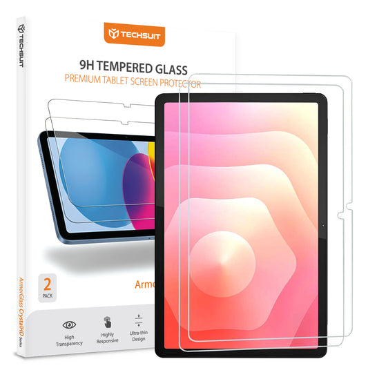 Film de protection d'écran Techsuit ArmorGlass CrystalHD pour Samsung Galaxy Tab S11, Verre Trempé, Full Glue, Lot de 2 pièces