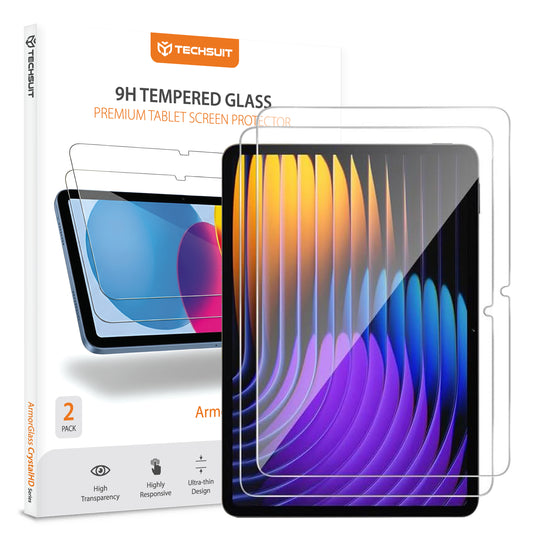 Film de protection d'écran Techsuit ArmorGlass CrystalHD pour Xiaomi Pad 7 / 7 Pro, Verre Trempé, Full Glue, Lot de 2 pièces