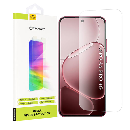 Film de protection d'écran Techsuit Clear Vision pour Oppo A6 Pro 5G / A6 Pro 4G, Verre Trempé, Full Glue