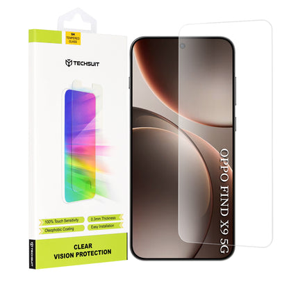 Film de protection d'écran Techsuit Clear Vision pour Oppo Find X9, Verre Trempé, Full Glue