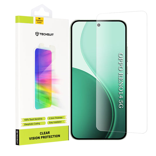 Film de protection d'écran Techsuit Clear Vision pour Oppo Reno14, Verre Trempé