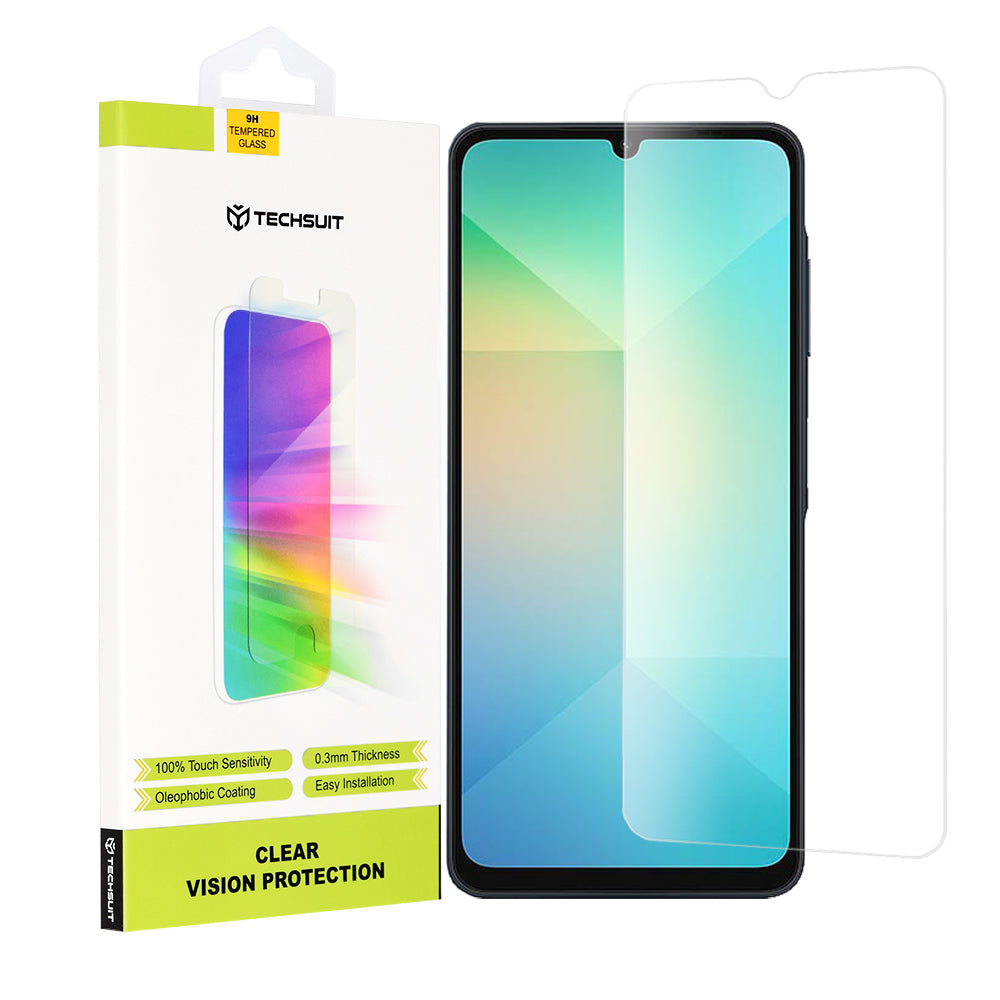 Film de protection d'écran Techsuit Clear Vision pour Samsung Galaxy A06 A065, Verre trempé, Collage intégral