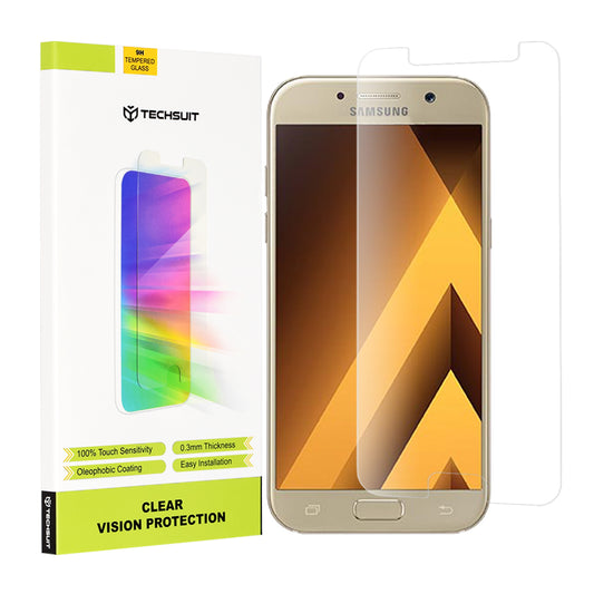 Film de protection d'écran Techsuit Clear Vision pour Samsung Galaxy A5 (2017) A520, Verre trempé, Collage intégral