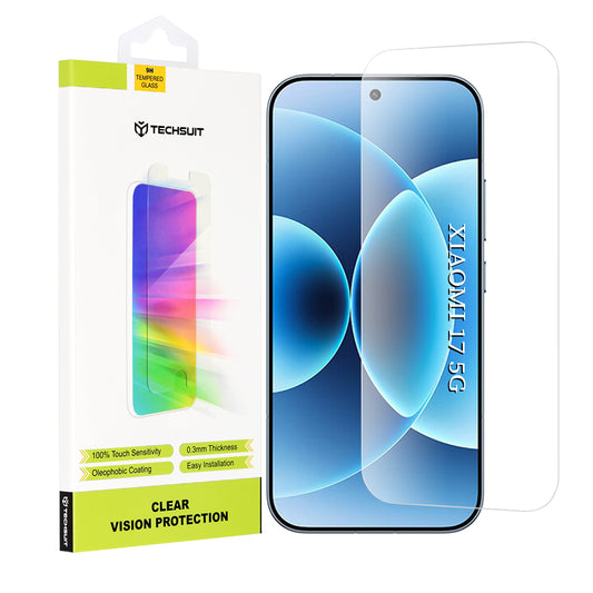 Film de protection d'écran Techsuit Clear Vision pour Xiaomi 17, Verre Trempé, Full Glue