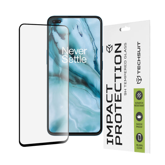 Film de protection écran Techsuit M1 pour OnePlus Nord, Verre trempé, Full Glue, 111D, Noir