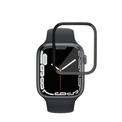 Film de protection d'écran Techsuit Nano Flex pour Apple Watch Series 9 / 8 / 7 41mm, Plastique, Set de 2 pièces, Noir