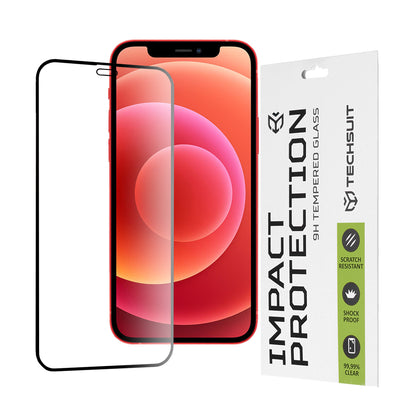 Film de protection d'écran Techsuit pour Apple iPhone 12 mini, Verre trempé, Full Glue, 111D, Noir
