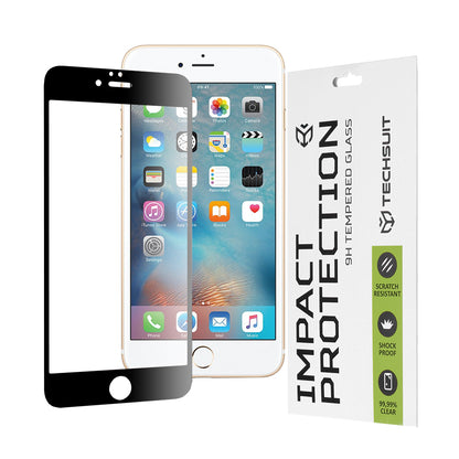 Film de protection d'écran Techsuit pour Apple iPhone 6s Plus / 6 Plus, Verre Trempé, Full Glue, 111D, Noir