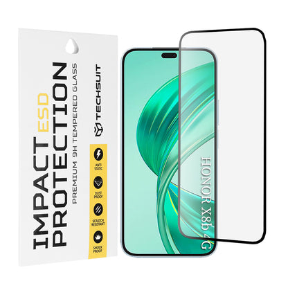 Film de protection d'écran Techsuit pour Honor 400 Lite / X8c / X8b, Verre trempé, Full Glue, Noir