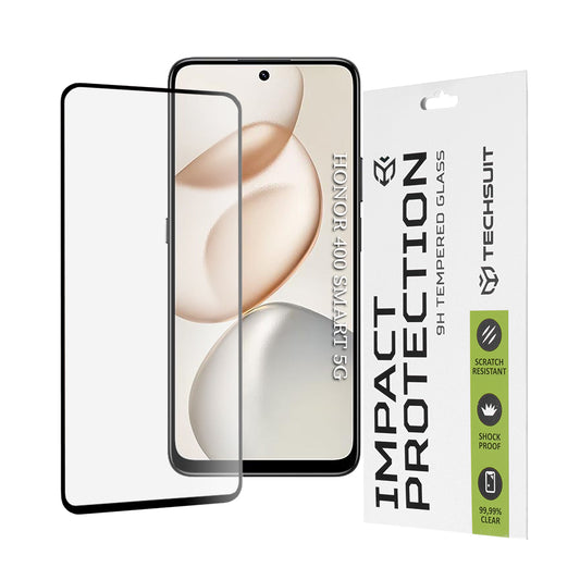 Film de protection d'écran Techsuit pour Honor 400 Smart 4G / X7d 4G / 400 Smart 5G / X7c / 200 Smart, Verre Trempé, Full Glue, 111D, Noir