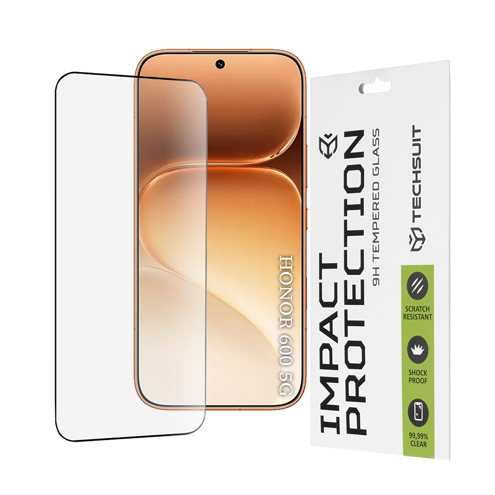 Film de protection d'écran Techsuit pour Honor 600 Pro / 600, Verre Trempé, Full Glue, 111D, Noir