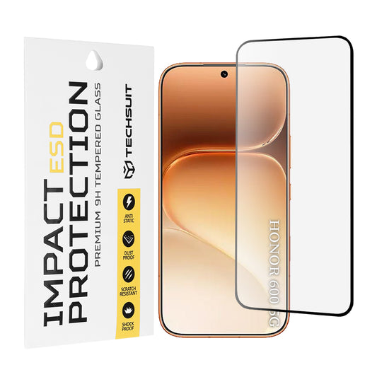 Film de protection d'écran Techsuit pour Honor 600 Pro / 600, Verre trempé, Full Glue, Noir