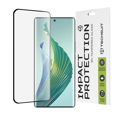 Film de protection d'écran Techsuit pour Honor Magic5 Lite, Verre Trempé, Full Glue, 111D, Noir
