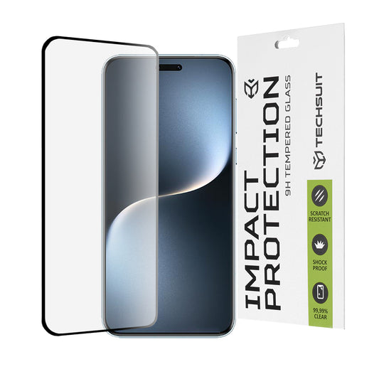 Film de protection d'écran Techsuit pour Honor Magic7 Pro, Verre Trempé, Full Glue, 111D, Noir