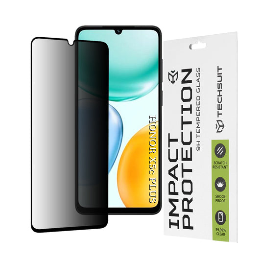 Film de protection d'écran Techsuit pour Honor X5c Plus, Verre Trempé, Full Glue, 111D