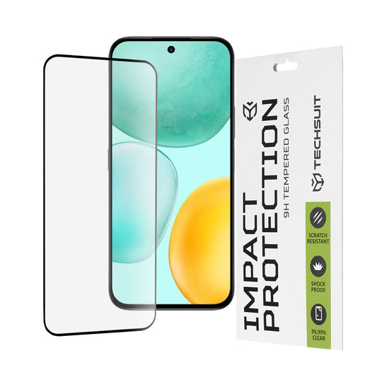 Film de protection d'écran Techsuit pour Honor X6c, Verre Trempé, Full Glue, 111D, Noir