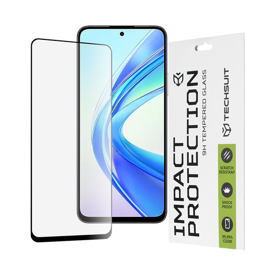 Film de protection d'écran Techsuit pour Honor X7b 5G / 90 Smart / X7b 4G, Verre Trempé, Full Glue, 111D, Noir