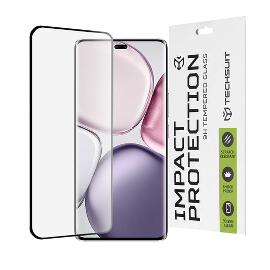 Film de protection d'écran Techsuit pour Honor X9c / Magic7 Lite, Verre Trempé, Full Glue, 111D, Noir