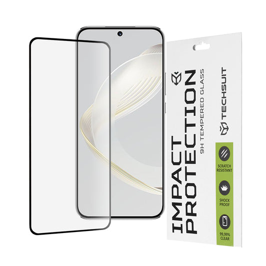 Film de protection d'écran Techsuit pour Huawei nova 12s / nova 11, Verre trempé, Full Glue, 111D, Noir