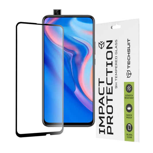 Film de protection d'écran Techsuit pour Huawei Y9 Prime (2019) / P Smart Z, Verre Trempé, Full Glue, 111D, Noir
