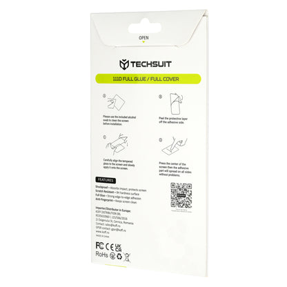 Film de protection d'écran Techsuit pour Motorola Edge 70 Max, Verre Trempé, Full Glue, 111D, Noir