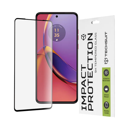 Film de protection d'écran Techsuit pour Motorola Moto G84, Verre trempé, Full Glue, 111D, Noir