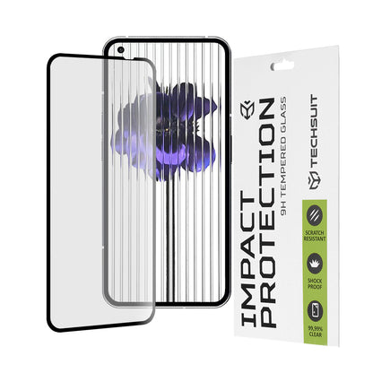 Film de protection d'écran Techsuit pour Nothing Phone (1), Verre trempé, Full Glue, 111D, Noir