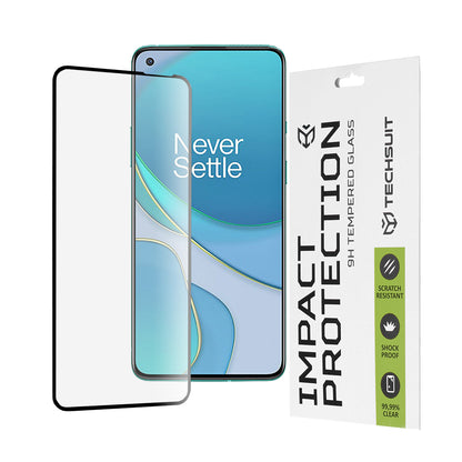 Film de protection d'écran Techsuit pour OnePlus 8T, Verre Trempé, Full Glue, 111D, Noir