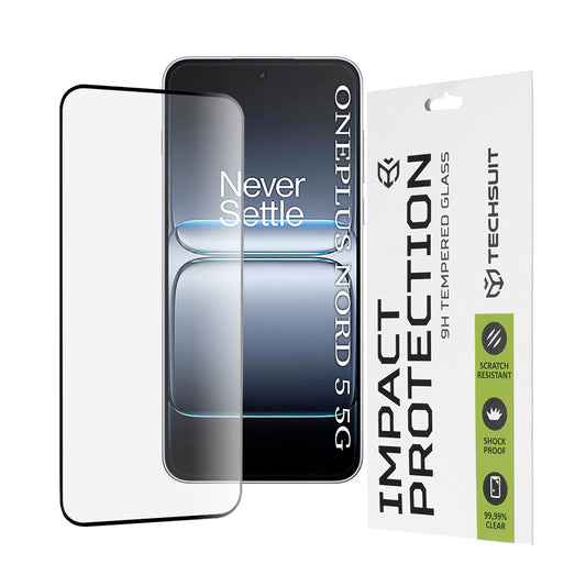 Film de protection d'écran Techsuit pour OnePlus Nord 5, Verre trempé, Full Glue, 111D, Noir