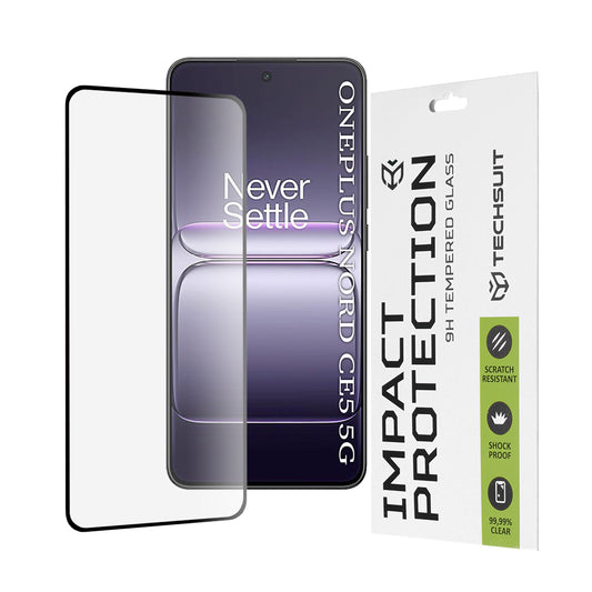 Film de protection d'écran Techsuit pour OnePlus Nord CE5, Verre Trempé, Full Glue, 111D, Noir