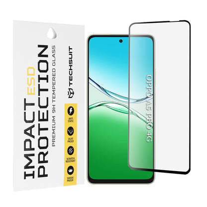 Film de protection d'écran Techsuit pour Oppo A5 Pro 4G / A5 Pro, Verre trempé, Collage intégral, Noir