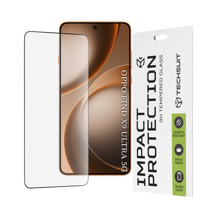 Film de protection d'écran Techsuit pour Oppo Find X9 Ultra, Verre trempé, Full Glue, 111D, Noir