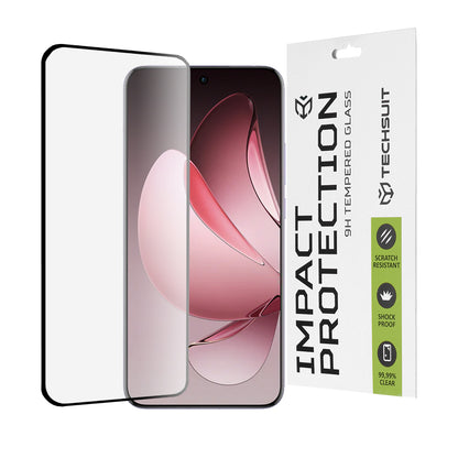 Film de protection d'écran Techsuit pour Oppo Reno13 Pro, Verre trempé, Full Glue, 111D, Noir