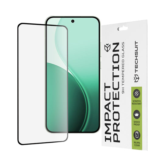 Film de protection d'écran Techsuit pour Oppo Reno14, Verre Trempé, Full Glue, 111D, Noir