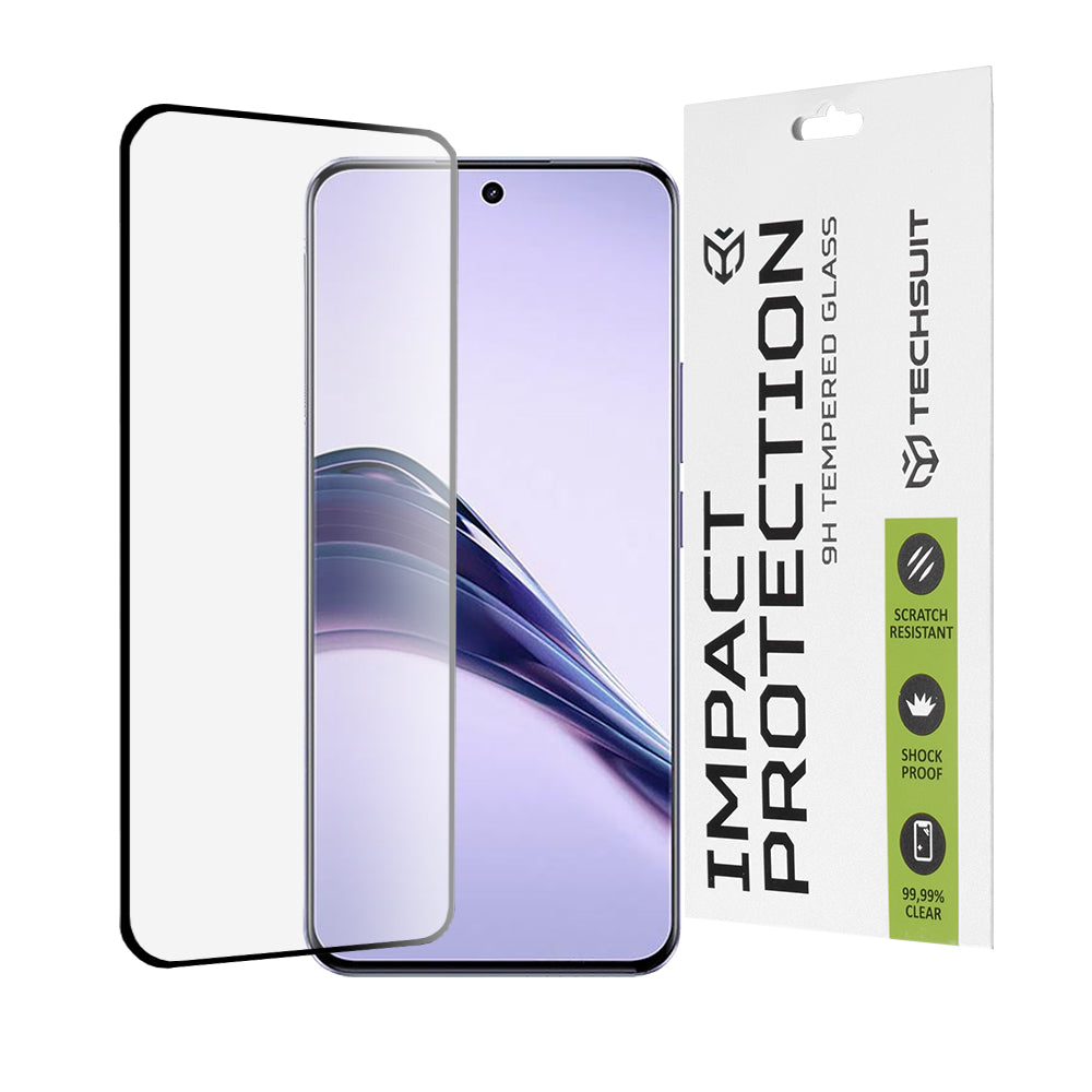 Film de protection d'écran Techsuit pour Realme 13 Pro / 13 Pro+, Verre trempé, Full Glue, 111D, Noir