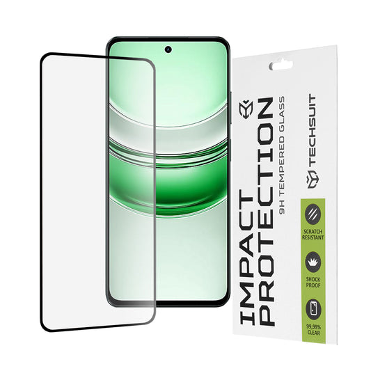 Film de protection d'écran Techsuit pour Realme C71, Verre Trempé, Full Glue, 111D, Noir