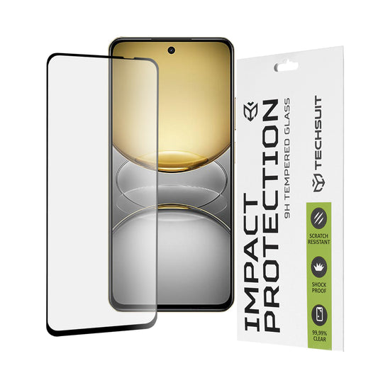 Film de protection écran Techsuit pour Realme C75 5G / 14x, Verre trempé, Full Glue, 111D, Noir